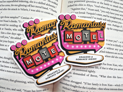Romantasy Motel Sticker | Vintage Genre Matte Sticker