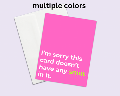 Pink card with text on a light purple background