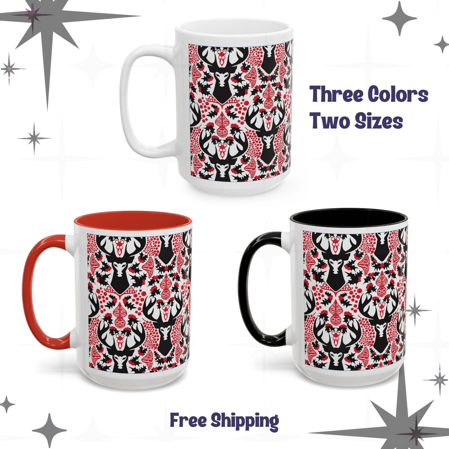 Hidden Message Mug “F*ck Trump” “Stop Fascism” Woodland Stag Damask