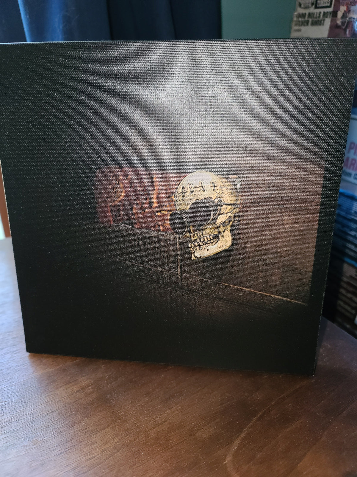 Ratrod Skull on Canvas 8 x 8 Wall Decor