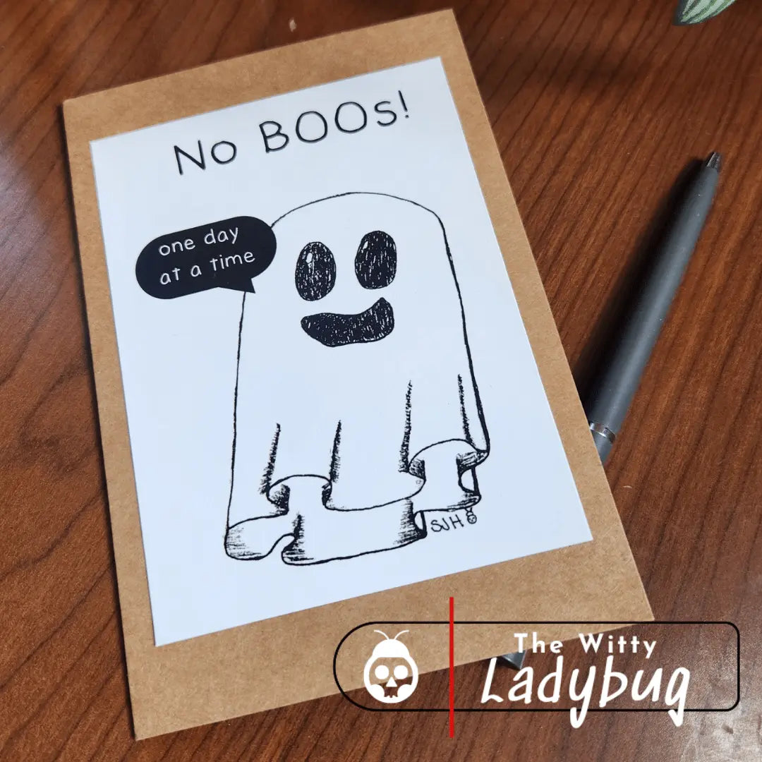 No Boos Sobriety Greeting Card (2025)