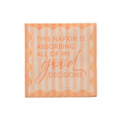This Napkin is Absorbing All of My Good Decisions Cocktail Napkins, Jollity &amp; Co