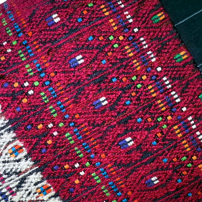 Embroidered Huipil &amp; Handwoven Corte Throw Pillow Cover