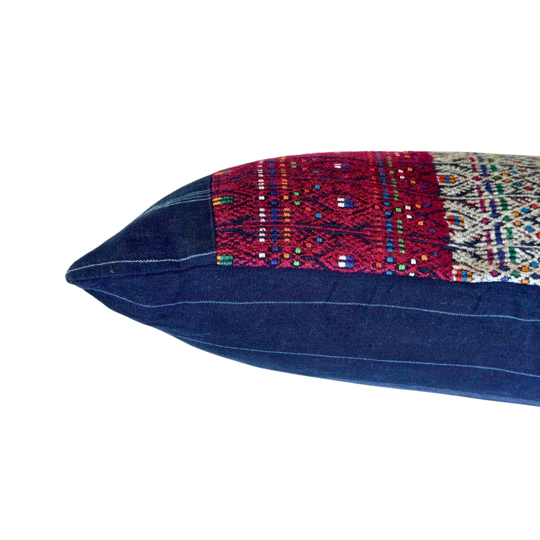 Embroidered Huipil &amp; Handwoven Corte Throw Pillow Cover