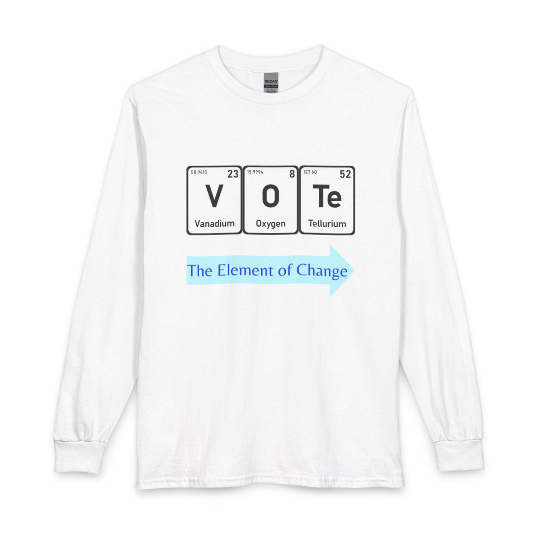 Vote Long Sleeve Tee — "The Element of Change" Political Graphic Shirt