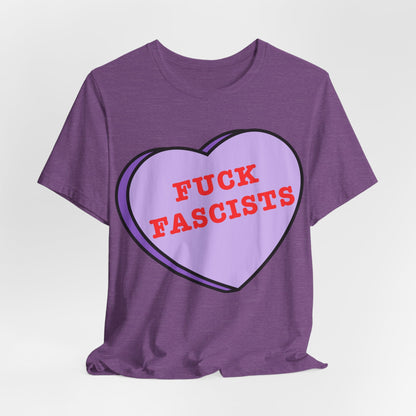 Fuck Fascists, Conversation Heart Tee, Antifa Protest T-Shirt