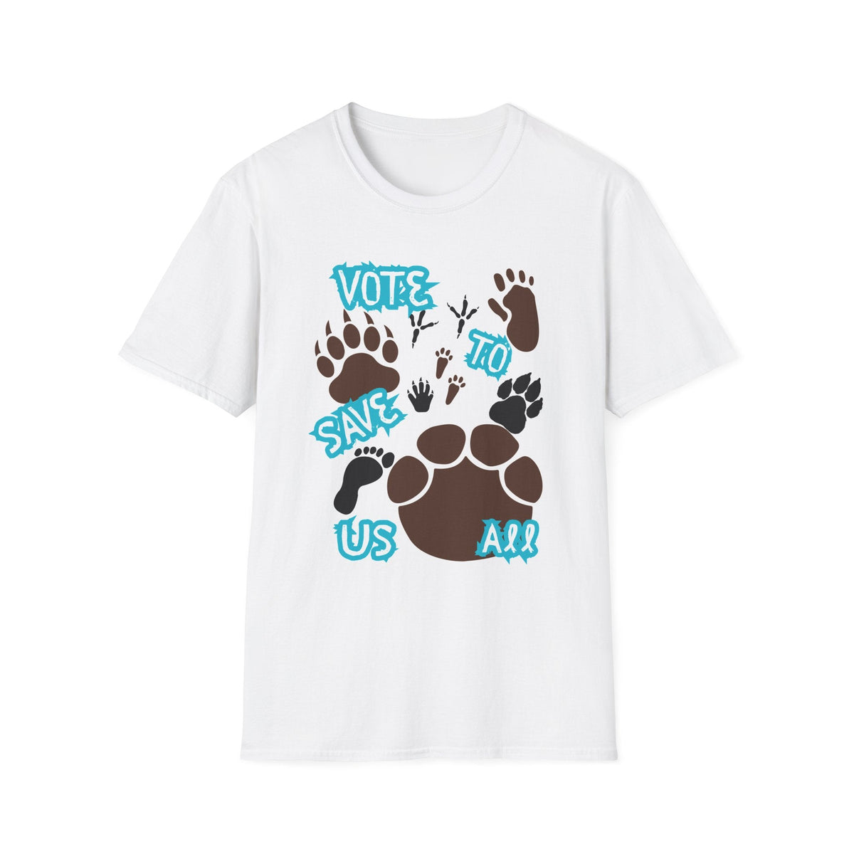 Save Us All Animal Paw Print Tee – Vote to Save Wildlife T-Shirt
