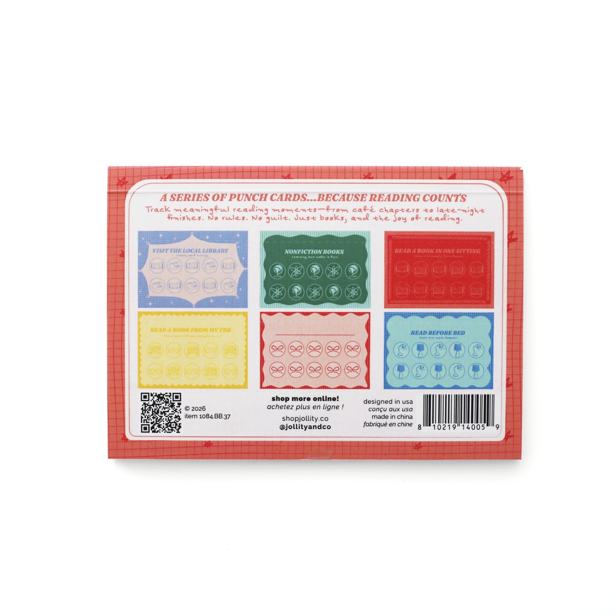 Book Club Booked &amp; Busy Punch Card Booklet, Jollity &amp; Co