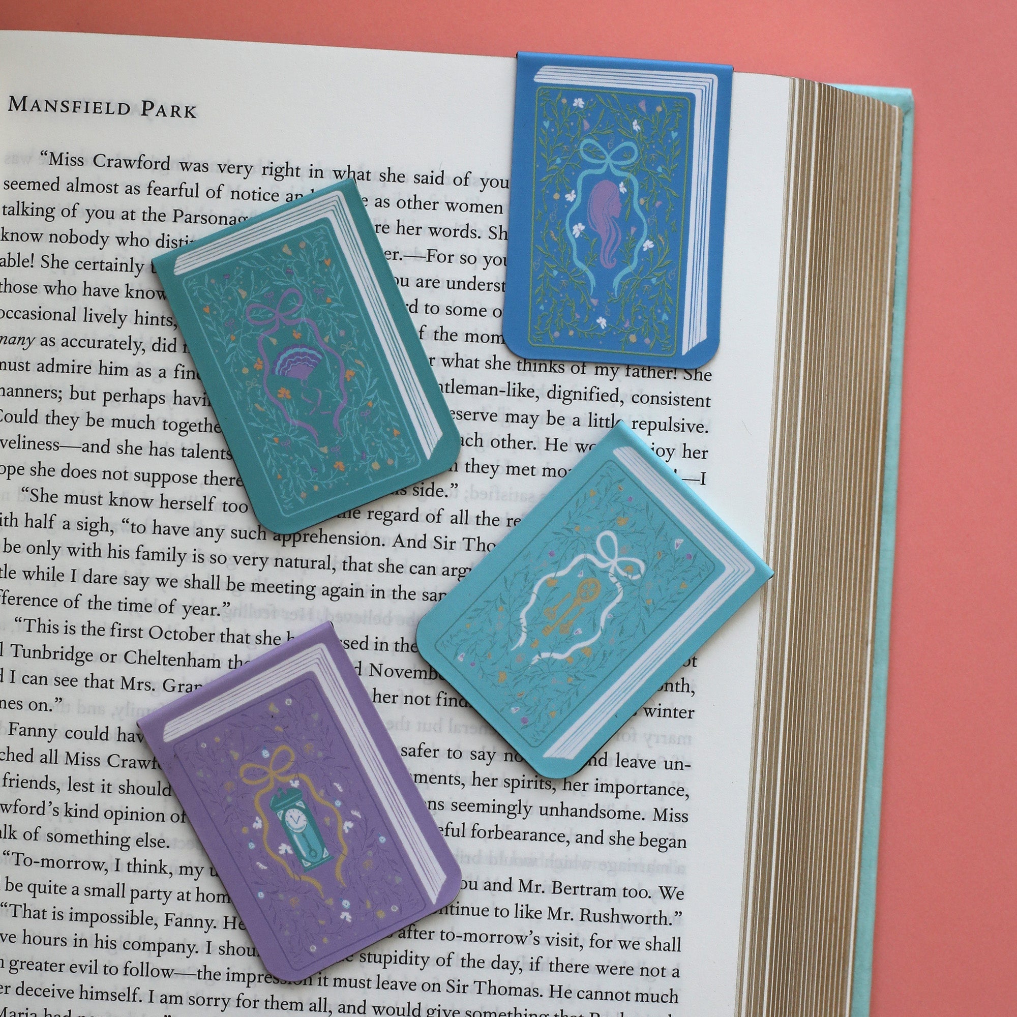 Book Covers Magnetic Bookmark Set, Jollity &amp; Co