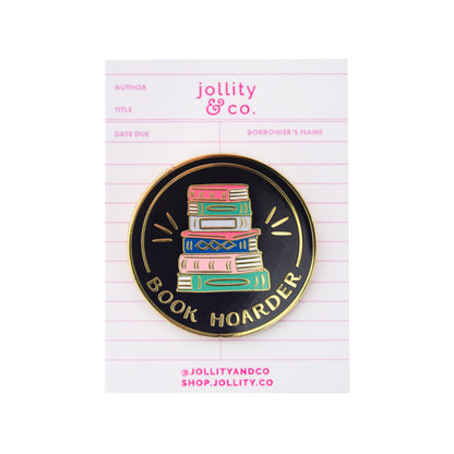 Book Hoarder Enamel Pin, Jollity &amp; Co