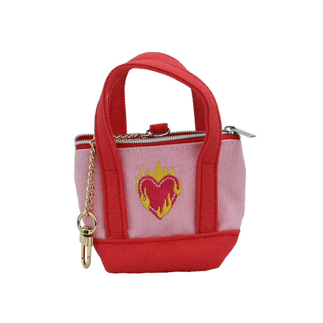 Flaming Heart Tiny Tote Keychain, Jollity &amp; Co