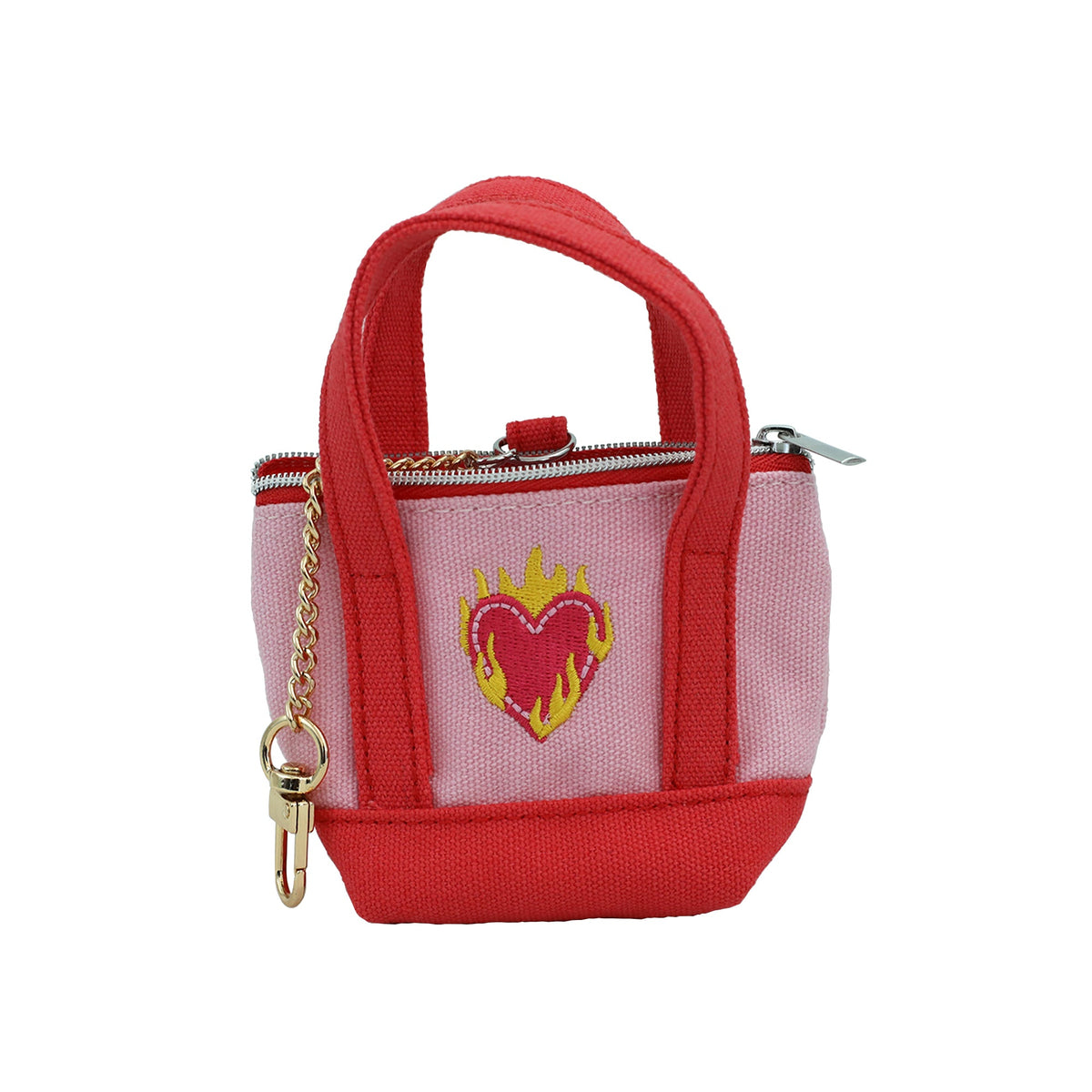 Flaming Heart Tiny Tote Keychain, Jollity &amp; Co