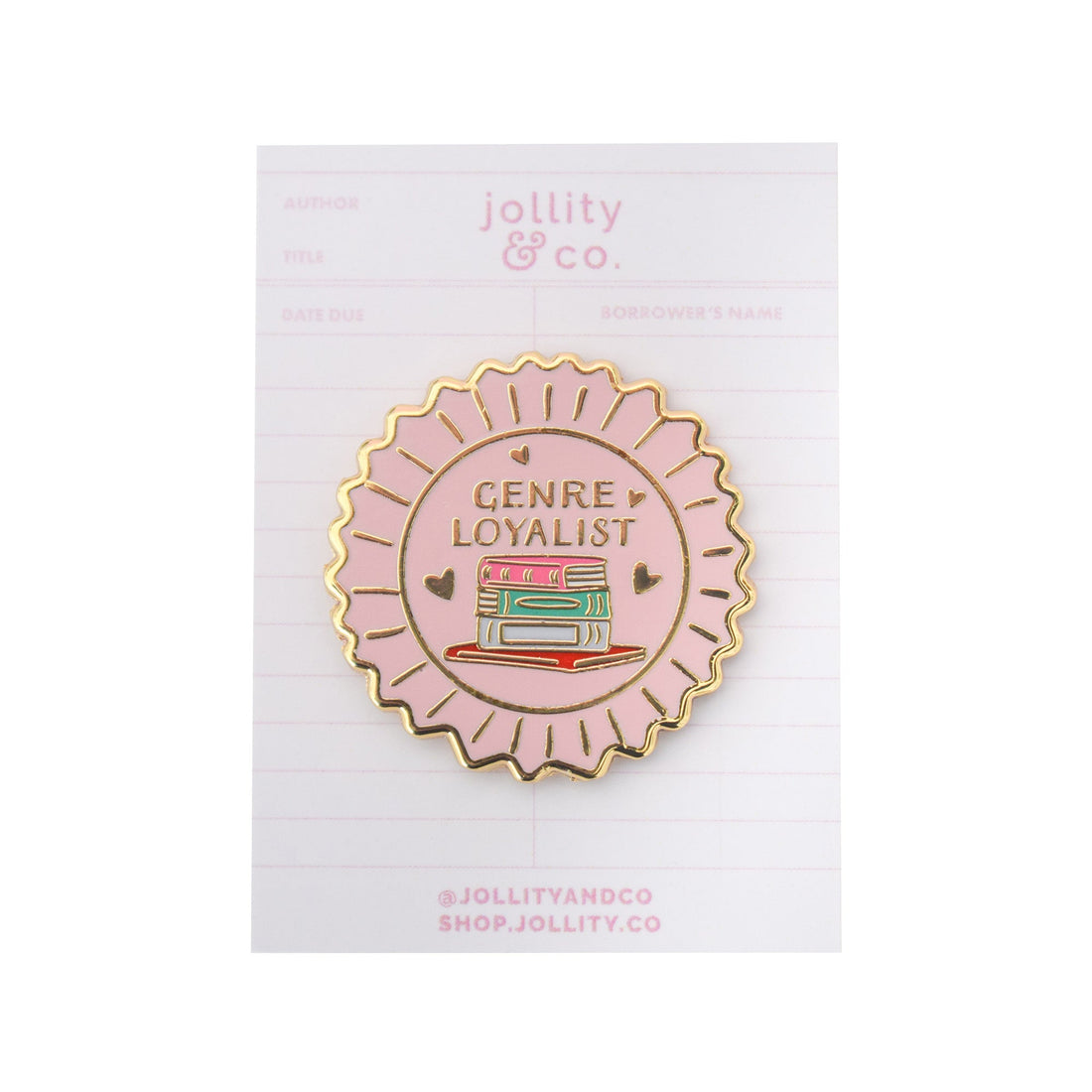Genre Loyalist Book Themed Enamel Pin, Jollity &amp; Co