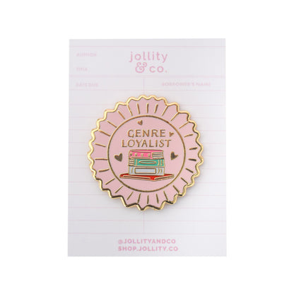 Genre Loyalist Book Themed Enamel Pin, Jollity &amp; Co