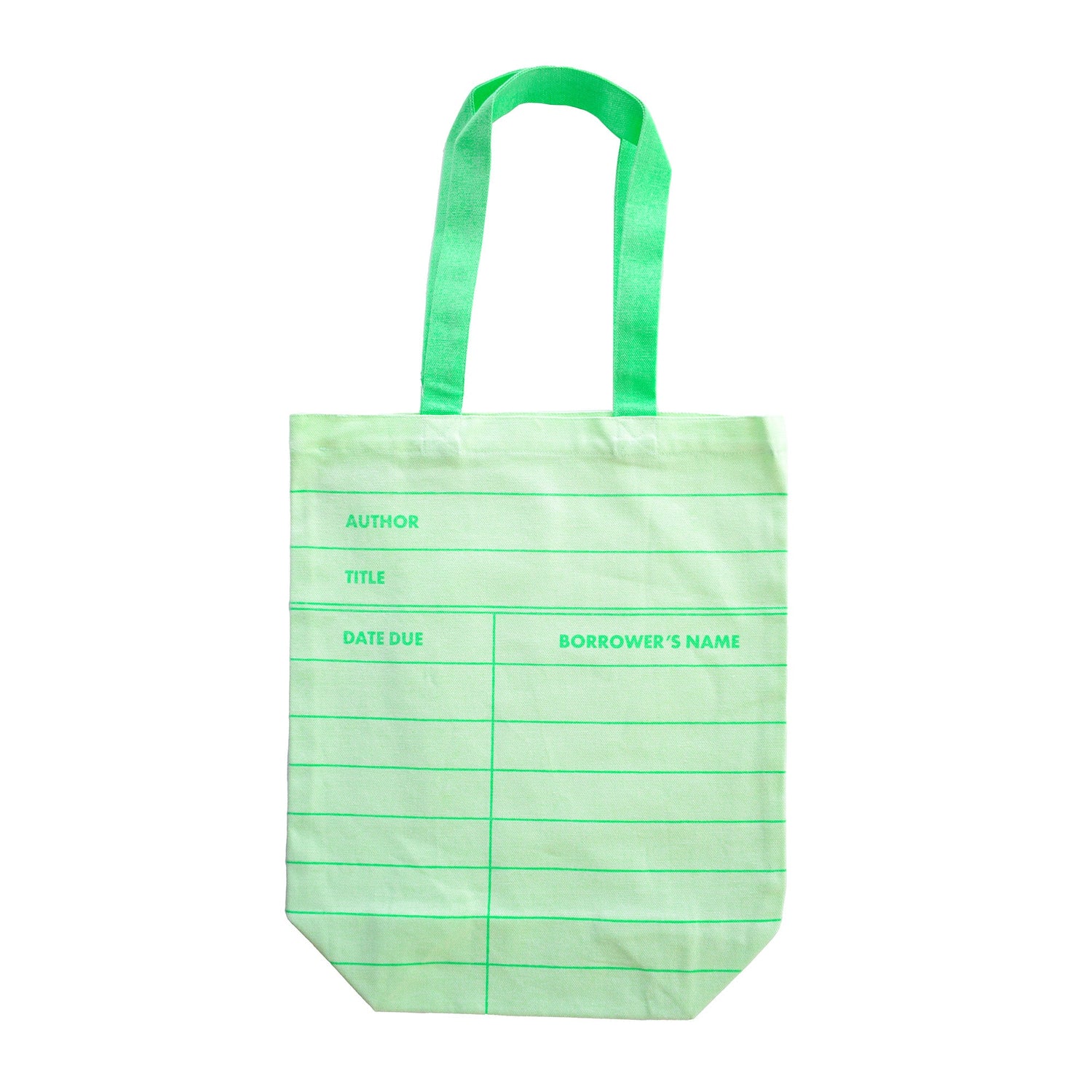Book Club Library Card Tote Bag in Green, Jollity &amp; Co