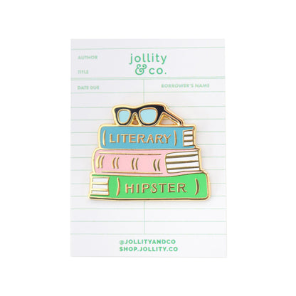 Literary Hipster Enamel Pin, Jollity &amp; Co