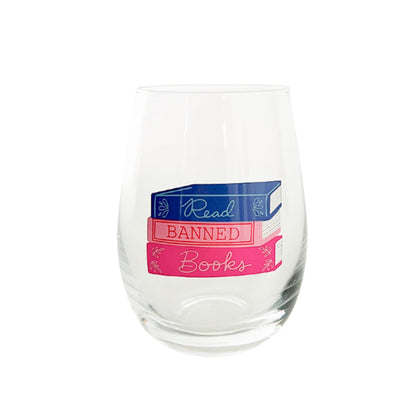 Book Club Read Banned Books Wine Glass, Jollity &amp; Co
