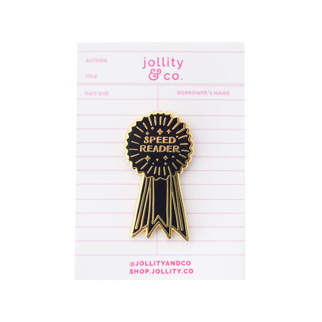 Speed Reader Prize Ribbon Enamel Pin, Jollity &amp; Co