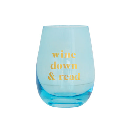 Book Club Wine Down &amp; Read Wine Glass, Jollity &amp; Co