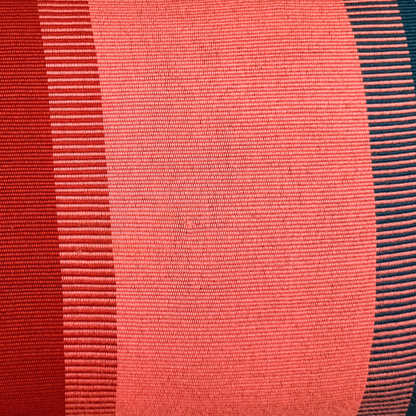 Handwoven Color Block &amp; Hemp Pillow - Light &amp; Dark Terra Cotta