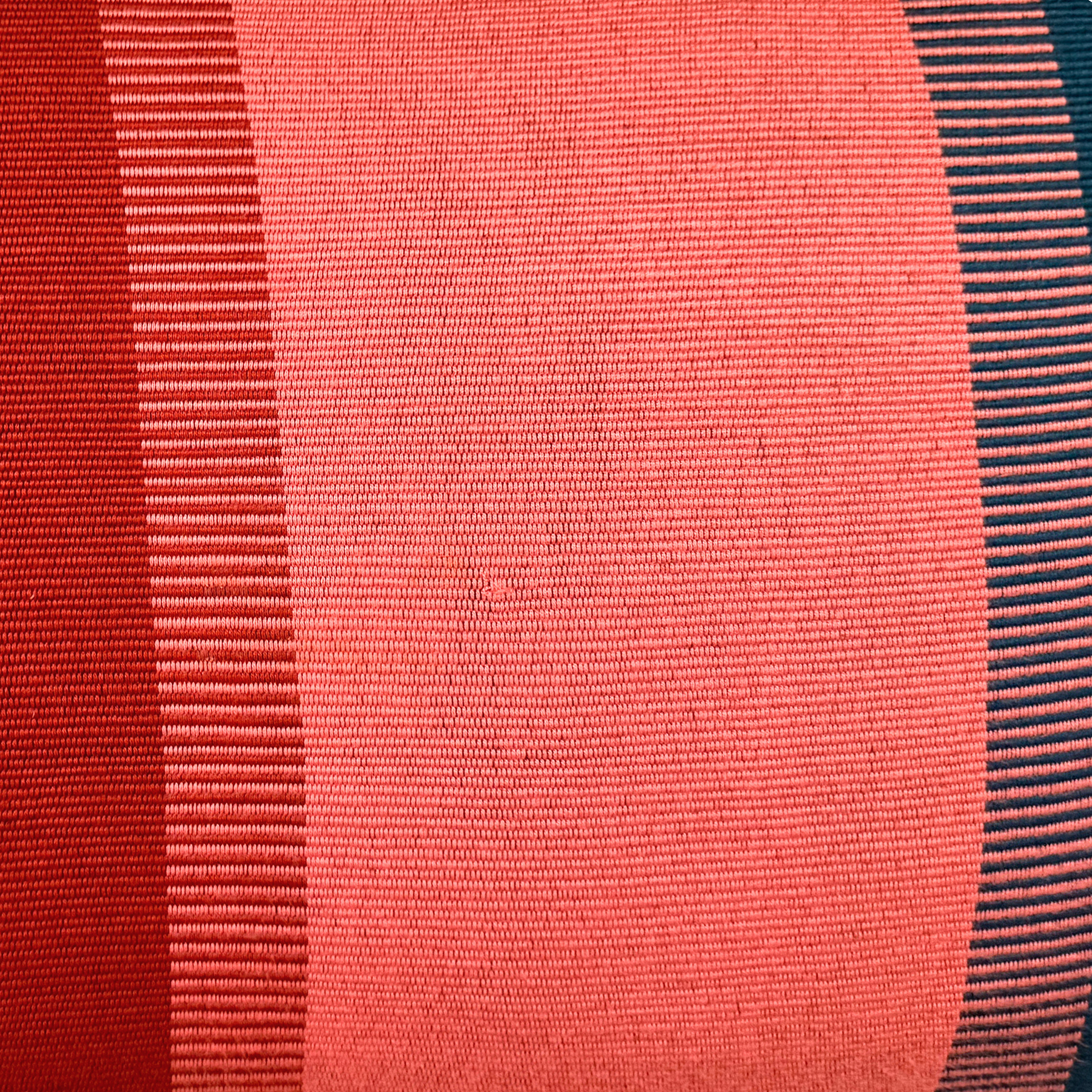Handwoven Color Block &amp; Hemp Pillow - Light &amp; Dark Terra Cotta