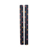Trick or Treat Street candy corn taper candle set, matte black with coral and cream accents.