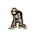 Skeletal ape sticker with a white background