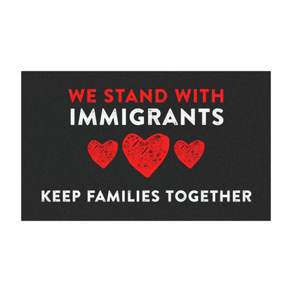 We Stand with Immigrants Heart - Car Magnet