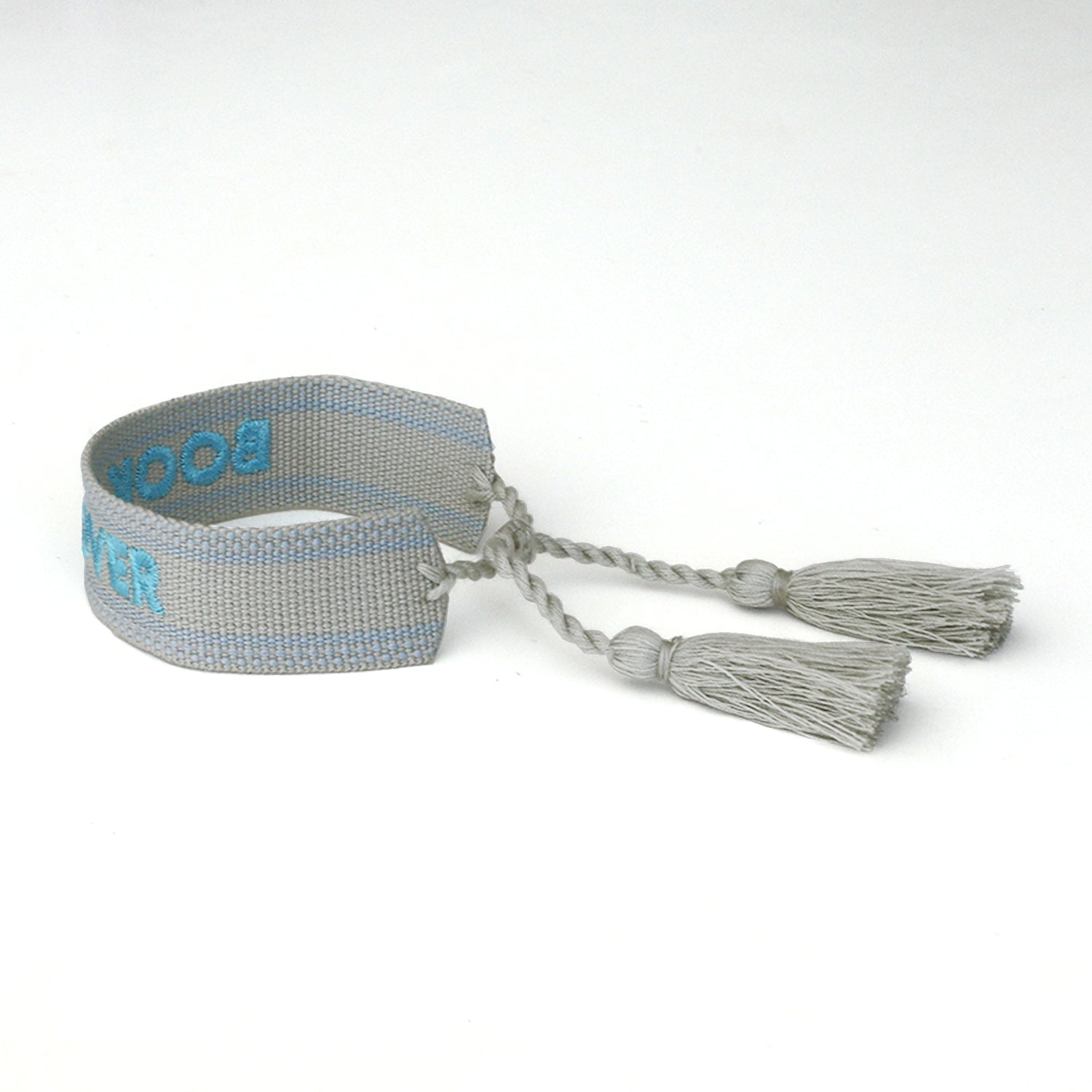 Book Club Themed Embroidered Bracelets - Book Lover Blue Jollity &amp; Co