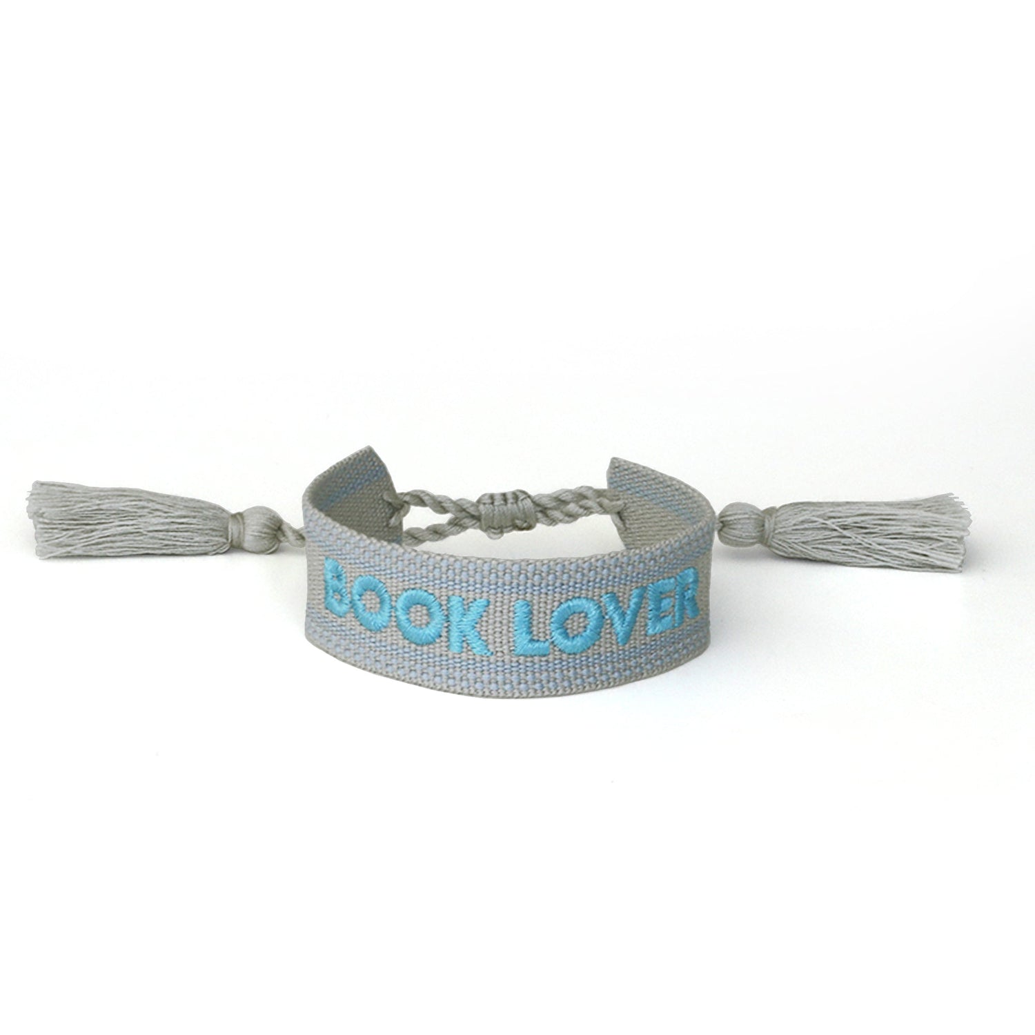 Book Club Themed Embroidered Bracelets - Book Lover Blue Jollity &amp; Co