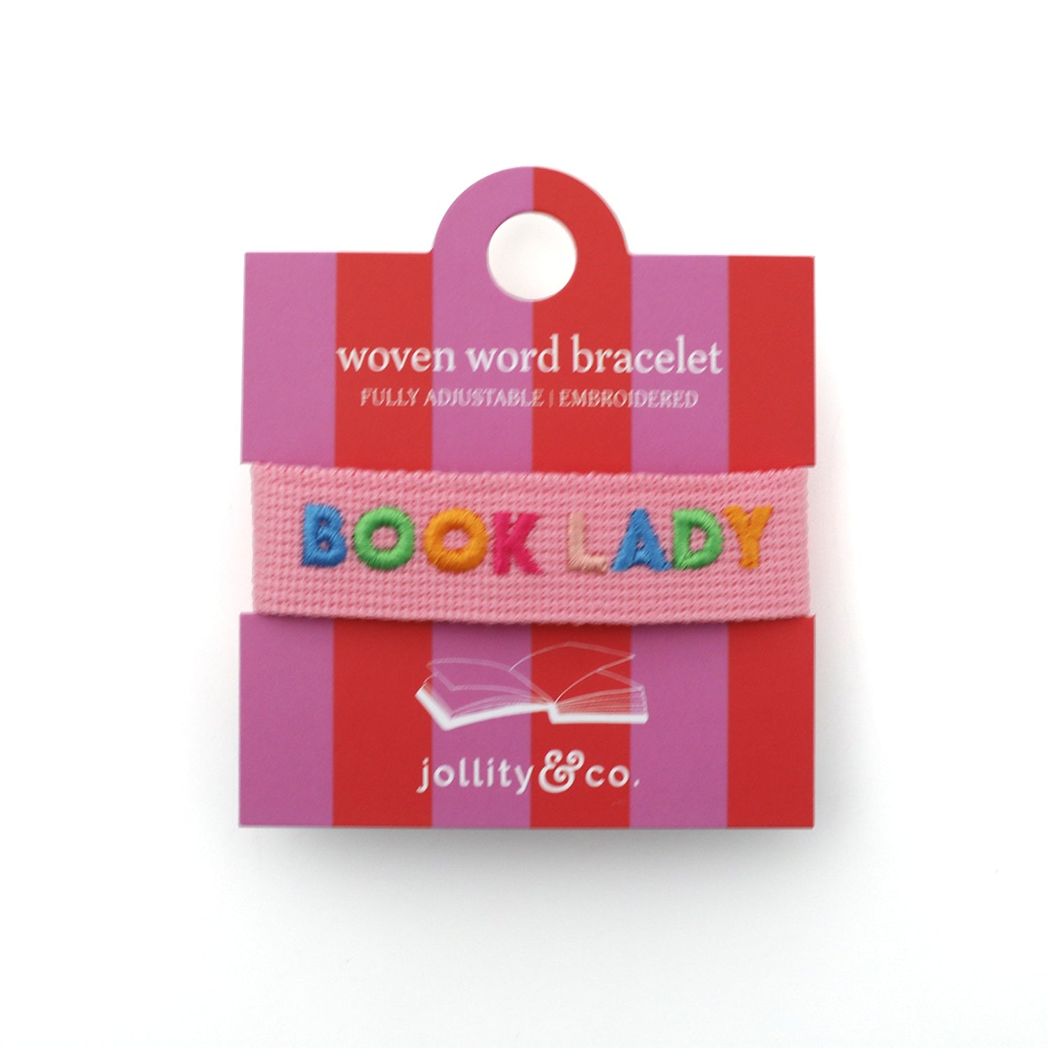 Book Club Themed Embroidered Bracelets - Book Lady, Jollity &amp; Co