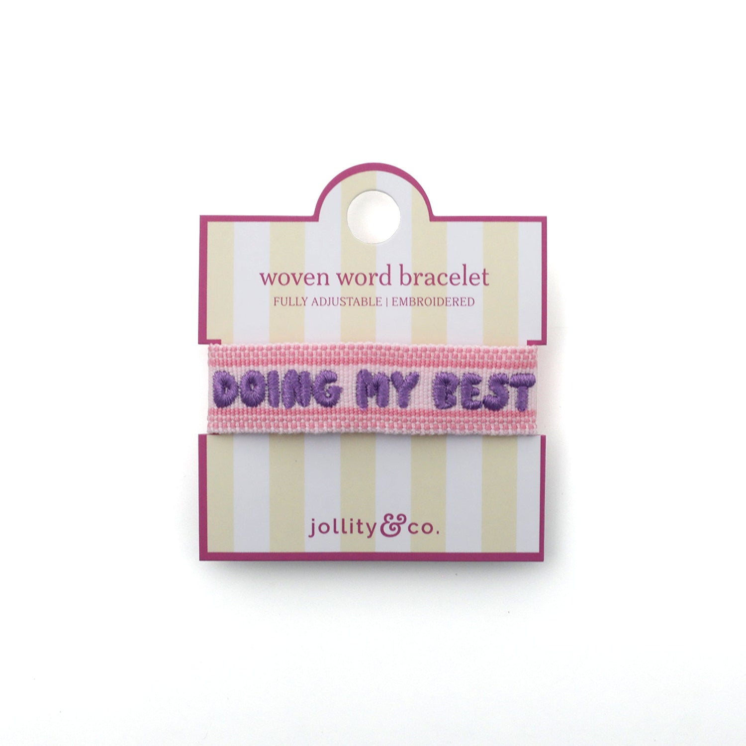 Witty Embroidered Bracelet - Doing My Best, Jollity &amp; Co