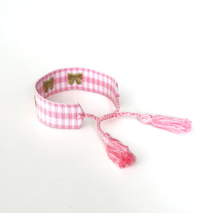 Bow Embroidered Bracelet - Gold, Jollity &amp; Co