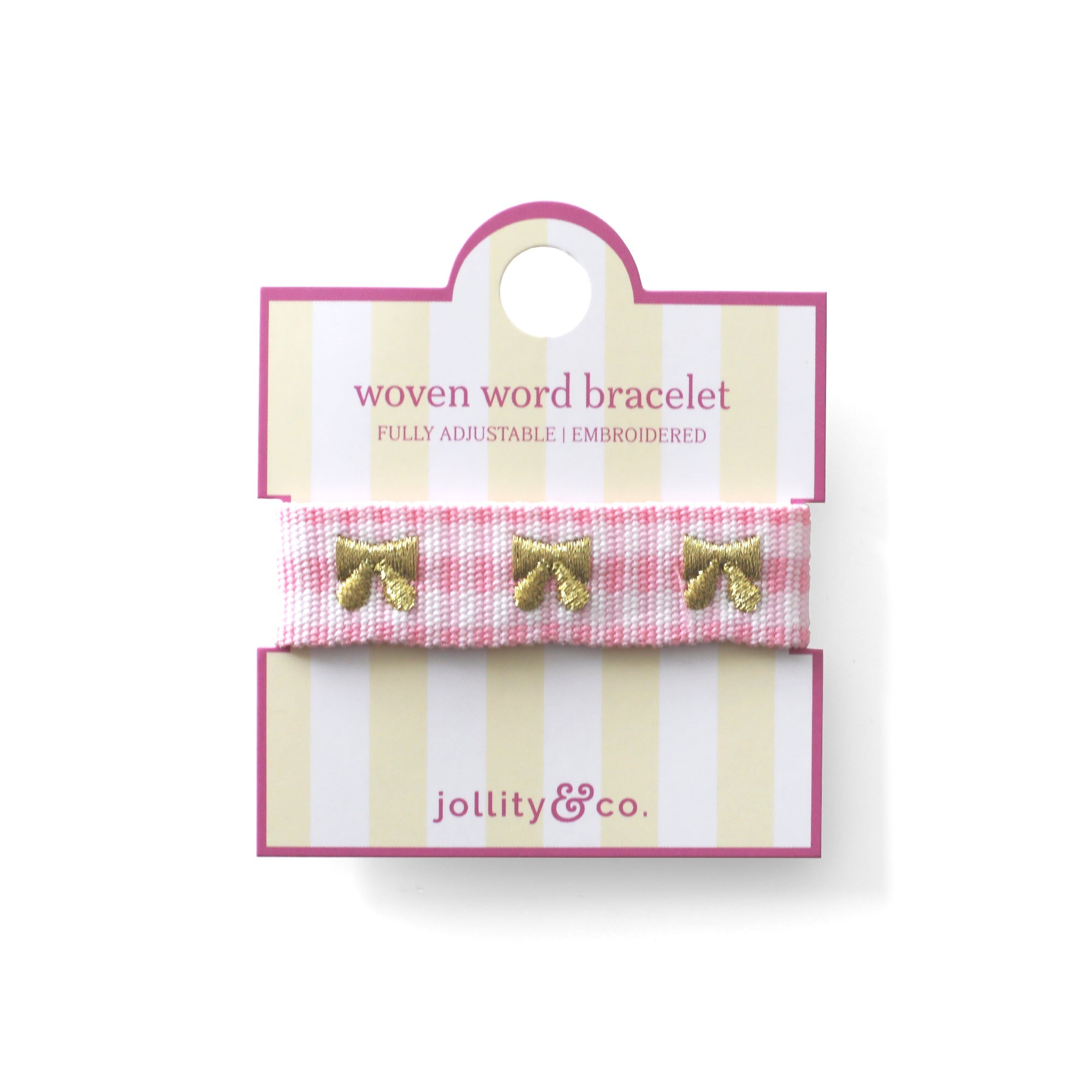 Bow Embroidered Bracelet - Gold, Jollity &amp; Co