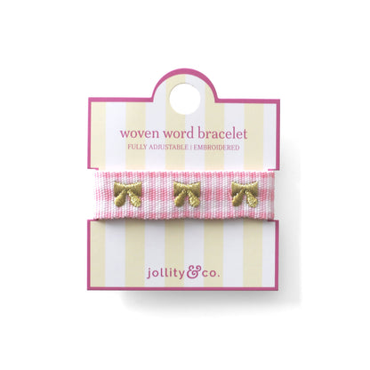 Bow Embroidered Bracelet - Gold, Jollity &amp; Co