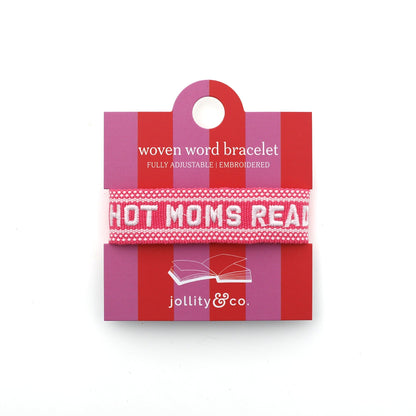 Book Club Themed Embroidered Bracelets - Hot Moms Read, Jollity &amp; Co