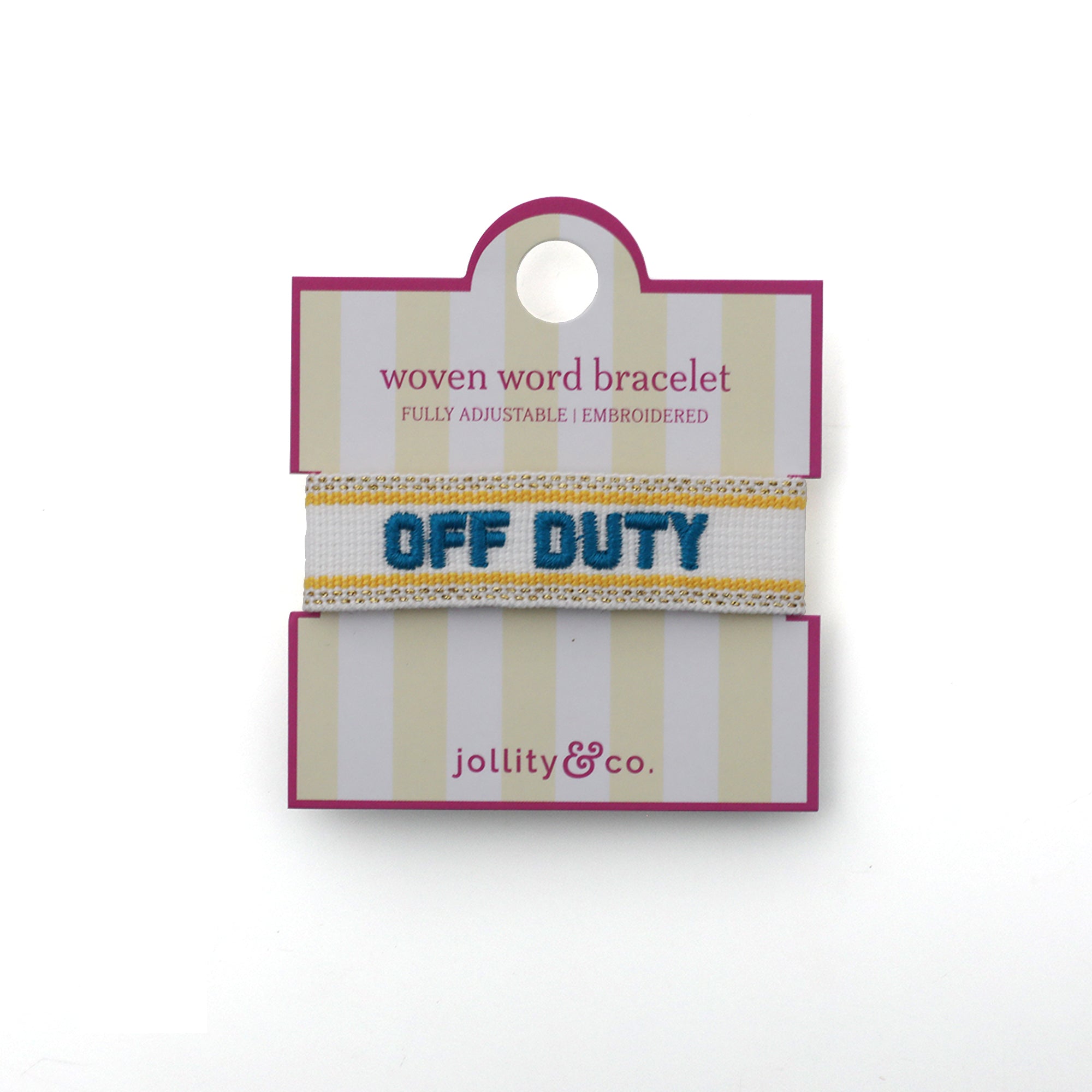 Witty Embroidered Bracelet - Off Duty, Jollity &amp; Co