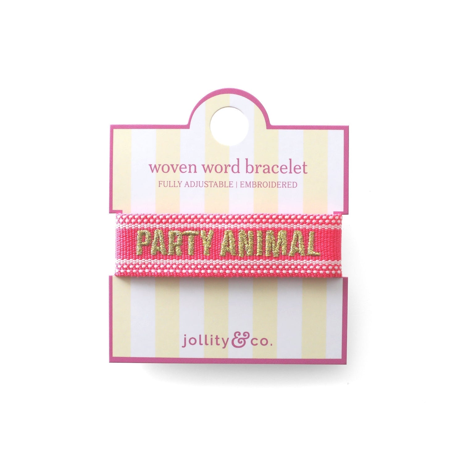 Witty Embroidered Bracelet - Party Animal, Jollity &amp; Co