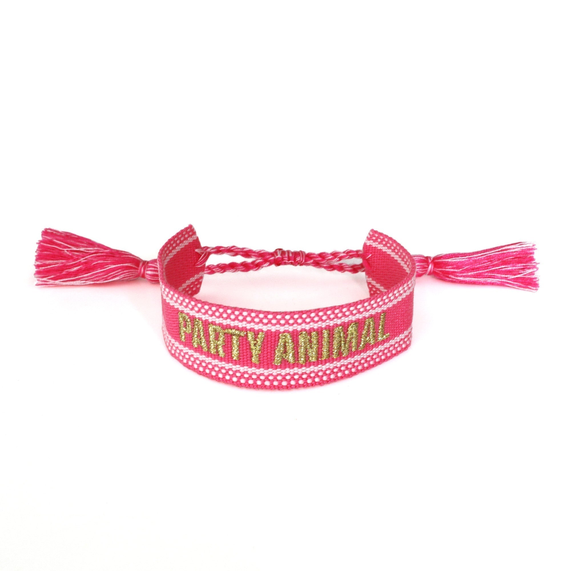 Witty Embroidered Bracelet - Party Animal, Jollity &amp; Co