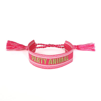 Witty Embroidered Bracelet - Party Animal, Jollity &amp; Co