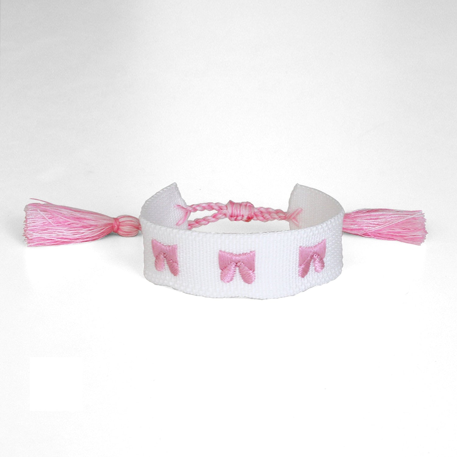 Bow Embroidered Bracelet - Pink, Jollity &amp; Co