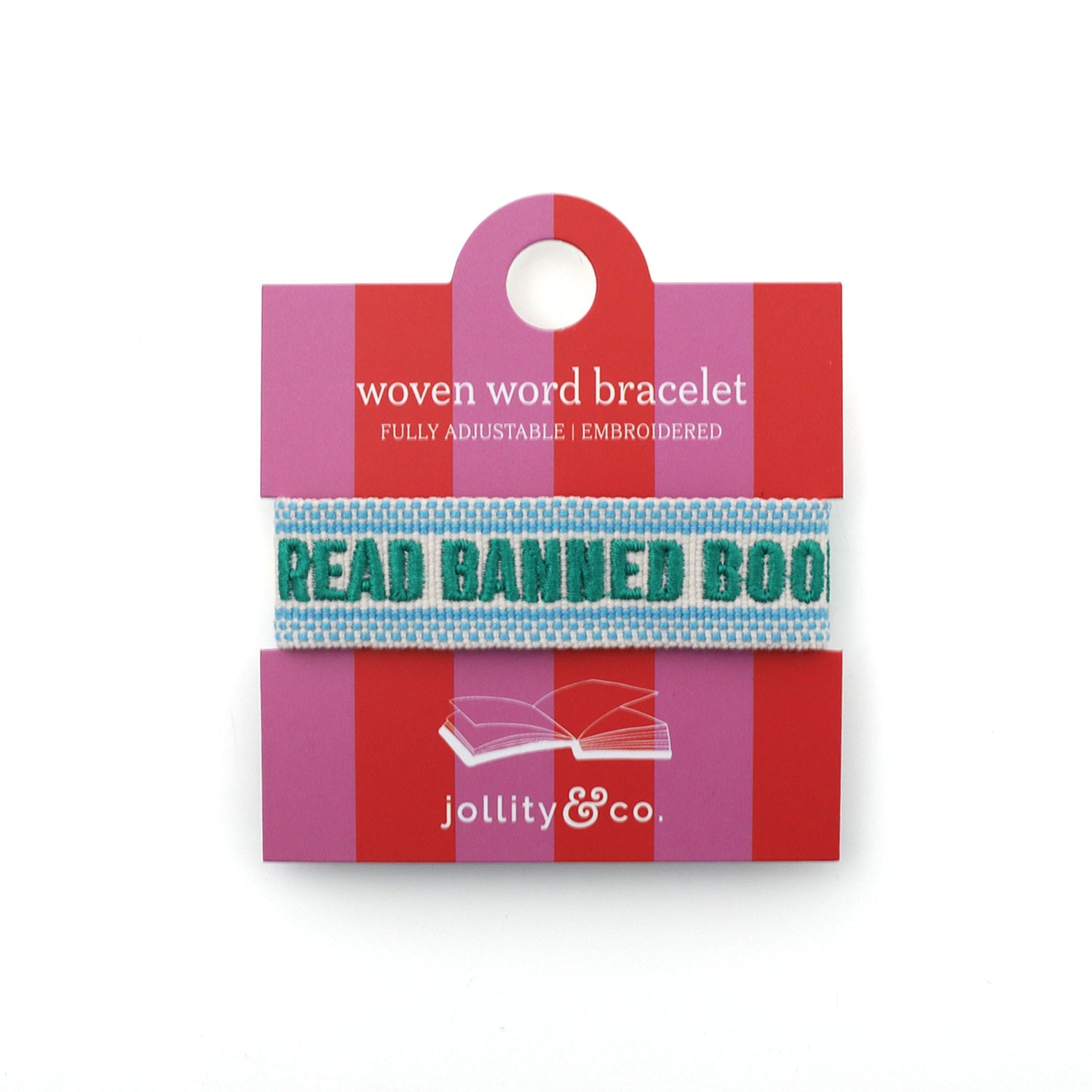 Book Club Themed Embroidered Bracelets - Read Banned Books Jollity &amp; Co