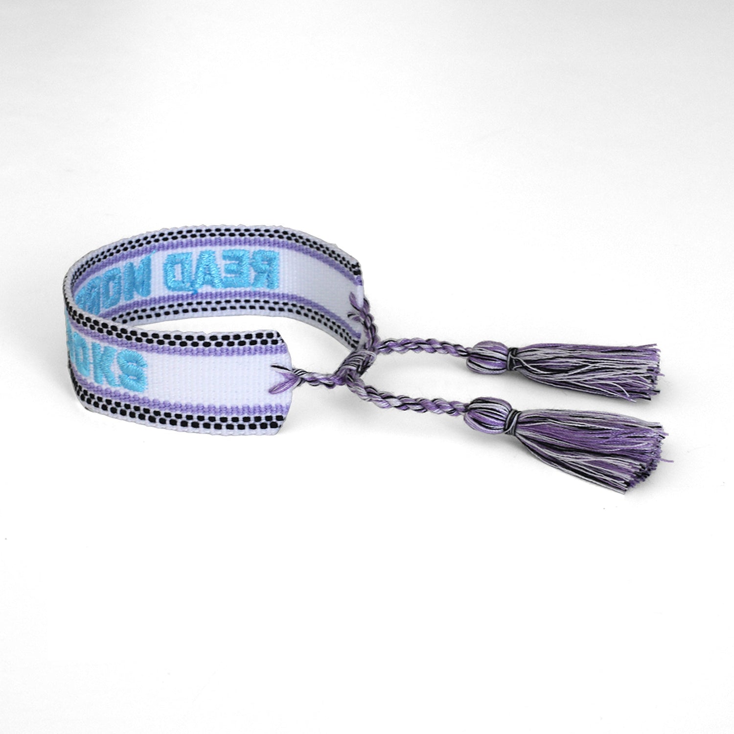 Book Club Themed Embroidered Bracelets - Read More Books Jollity &amp; Co