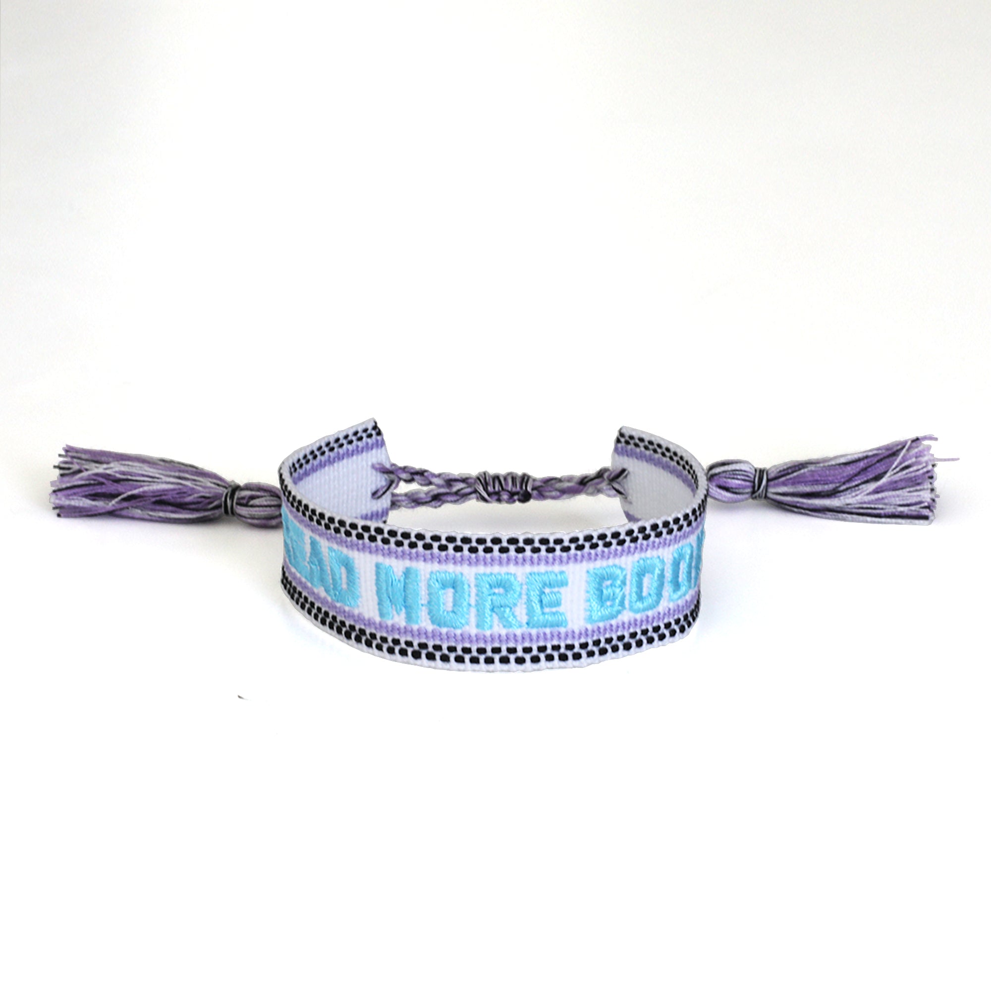 Book Club Themed Embroidered Bracelets - Read More Books Jollity &amp; Co