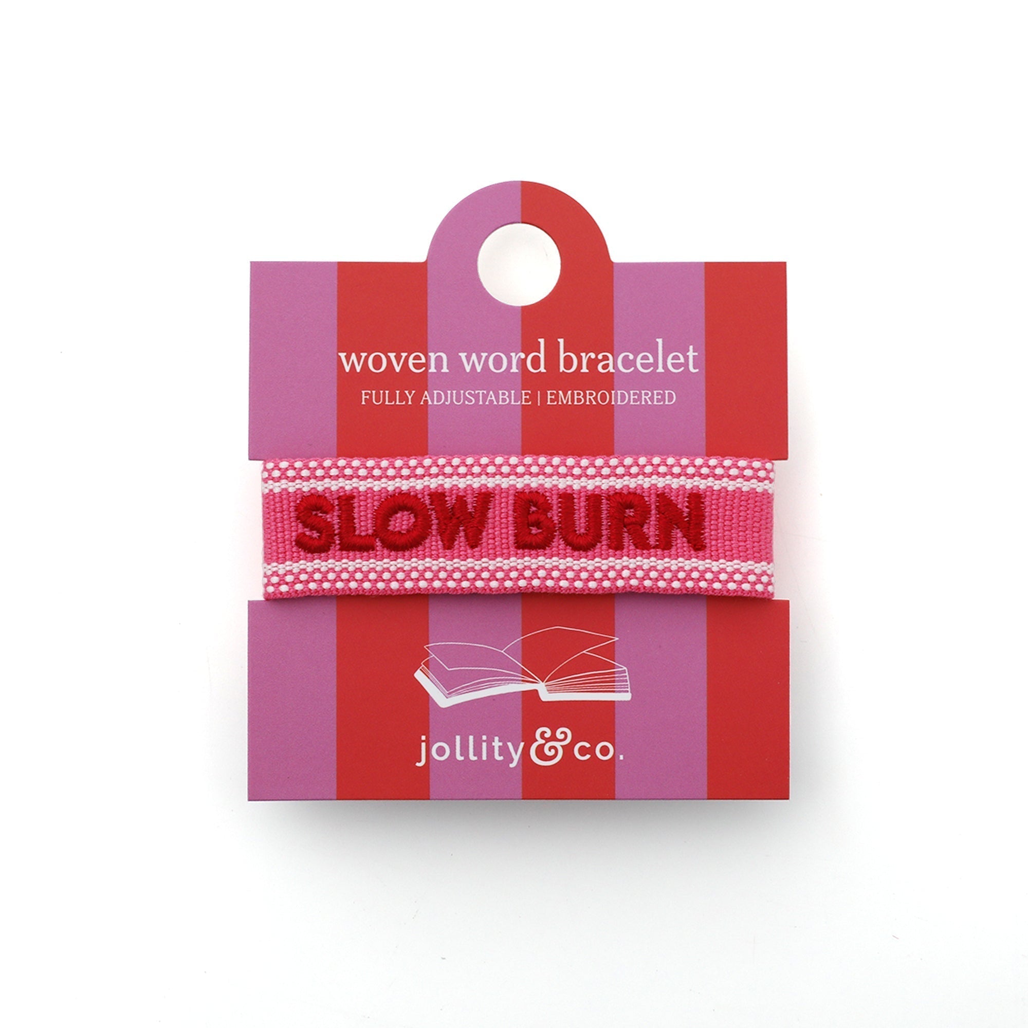 Book Club Themed Embroidered Bracelets - Slow Burn, Jollity &amp; Co