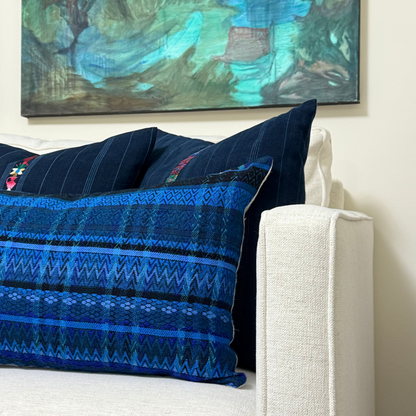 Huipil &amp; Hemp Throw Pillow Cover