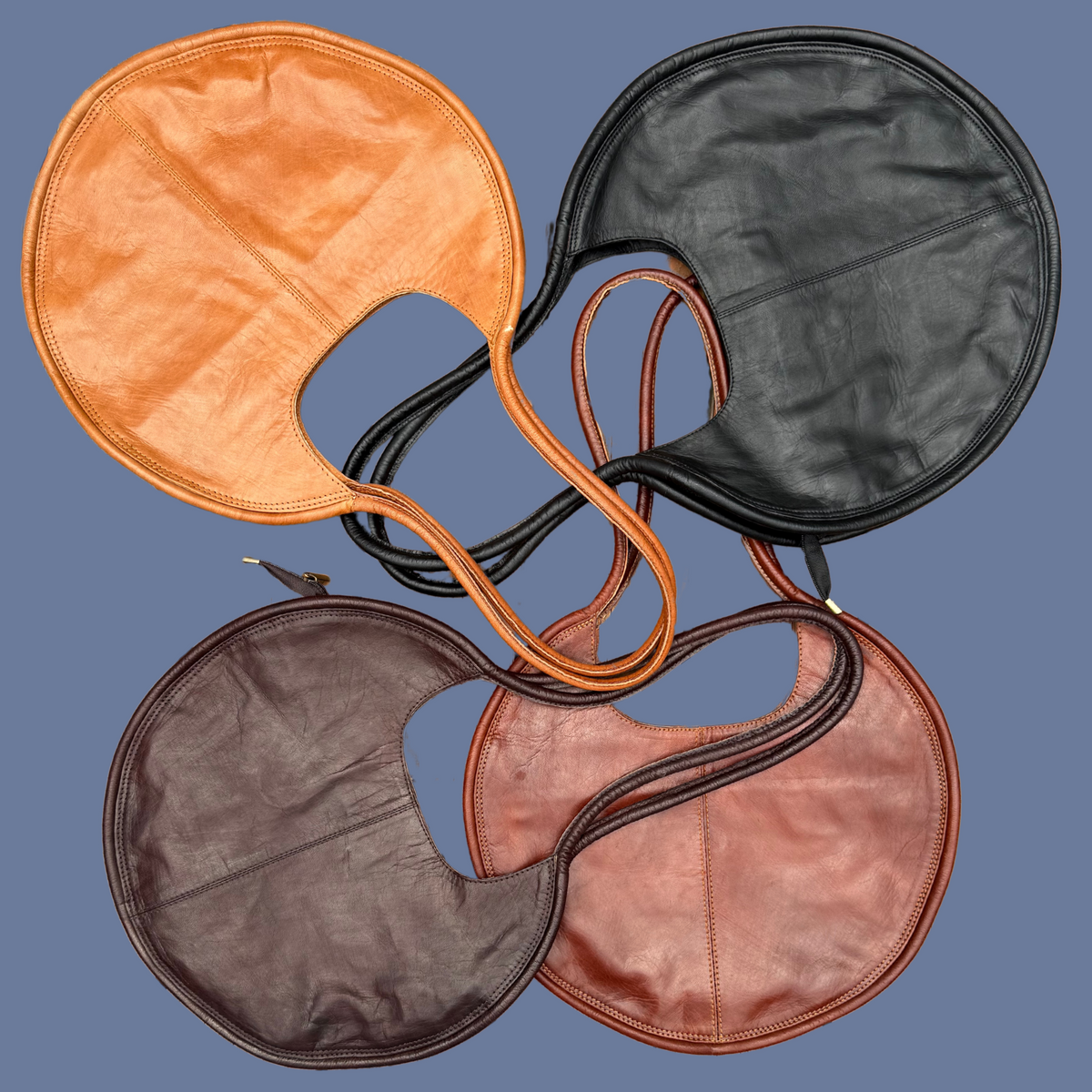 Leather Circle Purse (Chocolate)