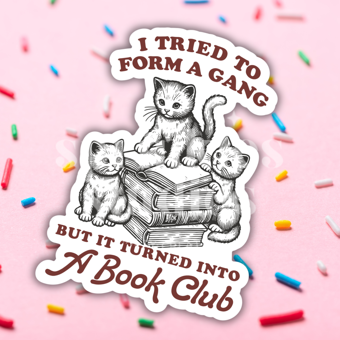 Sticker with cats and text &