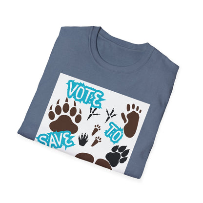 Save Us All Animal Paw Print Tee – Vote to Save Wildlife T-Shirt