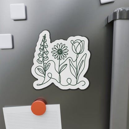 Foxglove Daisy Tulip Car Magnet - Sage Green | Subtle FDT Political Activism Car Decor